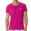 T Shirt col tunisien Us Polo Assn fushia