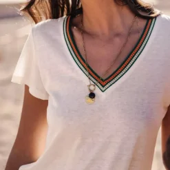 T Shirt en lin Freeman T Porter femme Tonia blanc