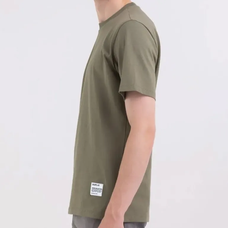 T Shirt kaki Replay Jeans pour homme