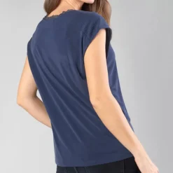 T Shirt Le Temps des Cerises femme Nate bleu marine