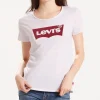 T Shirt Levi's ® femme perfect tee blanc logo batwing Levi's rouge