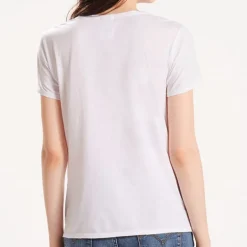 T Shirt Levi's ® femme perfect tee blanc logo batwing Levi's rouge