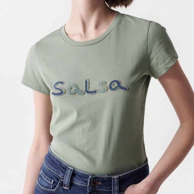 T Shirt vert Salsa Jeans pour femme