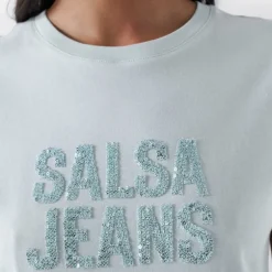 Tee Shirt Salsa Jeans femme en coton vert