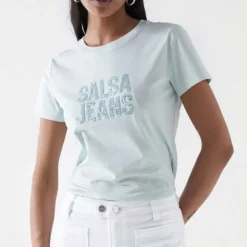 Tee Shirt Salsa Jeans femme en coton vert