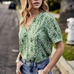 Top / Chemisier Freeman T Porter Torelle Bucolic liberty vert