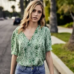 Top / Chemisier Freeman T Porter Torelle Bucolic liberty vert