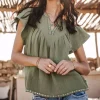 Top blouse femme Freeman T Porter Tillie Plain kaki