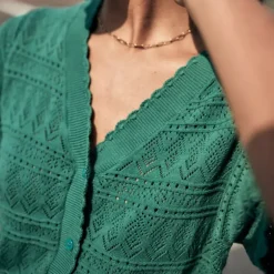 Top Gilet cardigan Freeman T Porter femme Pradda vert