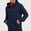 Veste / Sweat zippé capuche Us Polo Assn bleu marine