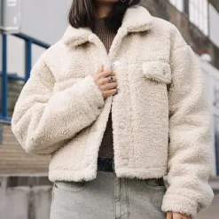 Veste blouson femme Freeman T Porter Merine en sherpa écru