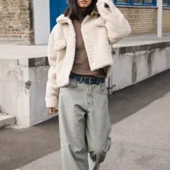 Veste blouson femme Freeman T Porter Merine en sherpa écru