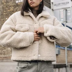 Veste blouson femme Freeman T Porter Merine en sherpa écru
