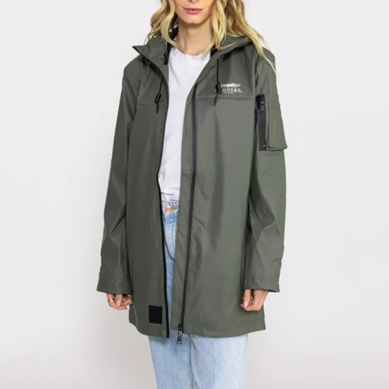 Veste longue imperméable Bombers Original Djinn femme kaki
