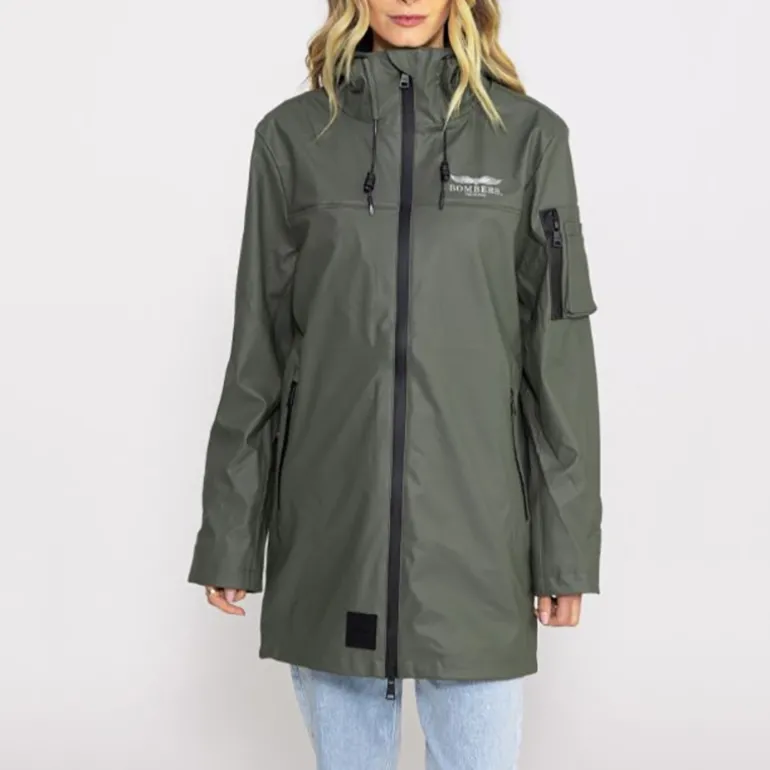 Veste longue imperméable Bombers Original Djinn femme kaki