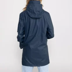 Veste longue imperméable Bombers Original Djinn femme bleu marine