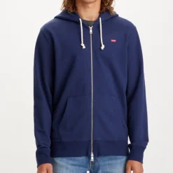 Veste sweat zippé capuche Levis homme bleu marine