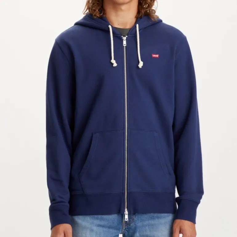 Veste sweat zippé capuche Levis homme bleu marine
